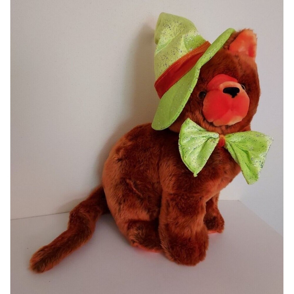 Caltoy Halloween Cat Plush Stuffed Animal Toy Orange Collectible 13" Kitty